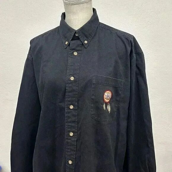 Vintage Natural Wonders Dream Catcher Bear Embroidered Button Down Shirt Size M - Picture 4 of 11